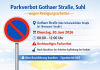 Parkverbot wegen Reinigung in Gothaer Straße in Suhl