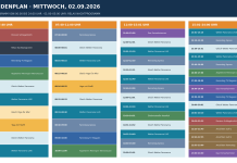Stundenplan für Mittwoch, 2.9.2026