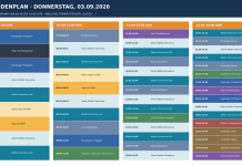 Stundenplan für Donnerstag, 3.9.206